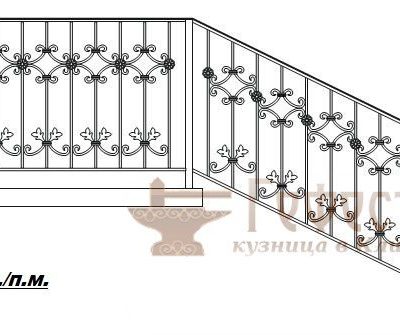 Эскиз перил для ограждения лестниц и балконов